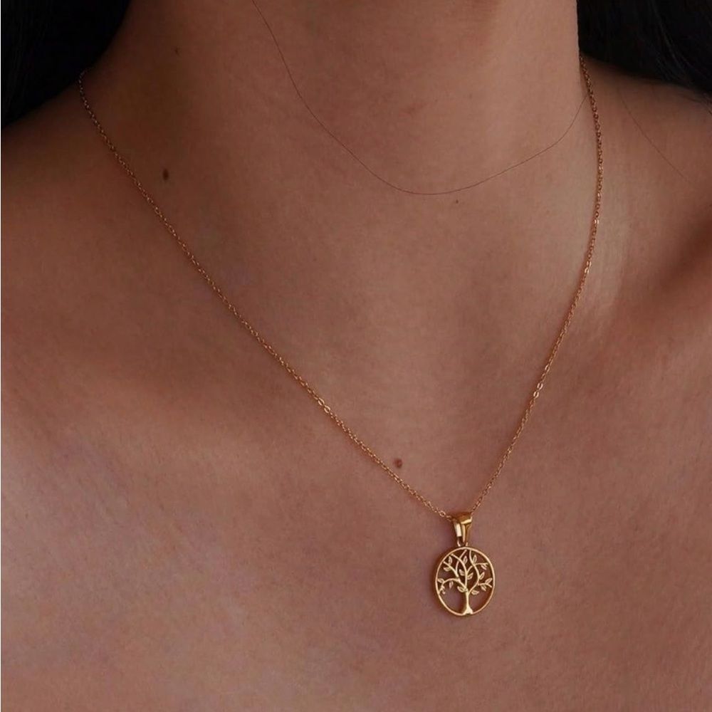 NEW 18K Gold Plated Tree of Life Pendant Necklace